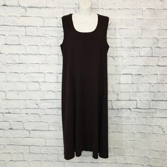 Jones NY Brown Sleeveless Shift Dress - Picture 5 of 6